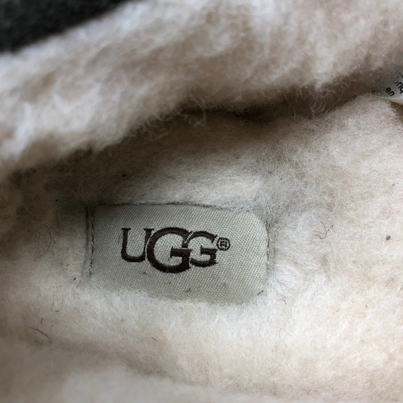 UGG Ascot Slipper Mens 9 Charcoal Grey Suede Shearling‎ Lined Comfort Cozy main image 7
